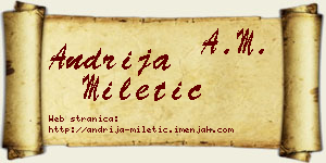 Andrija Miletić vizit kartica